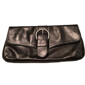 Vintage  Black Leather Clutch